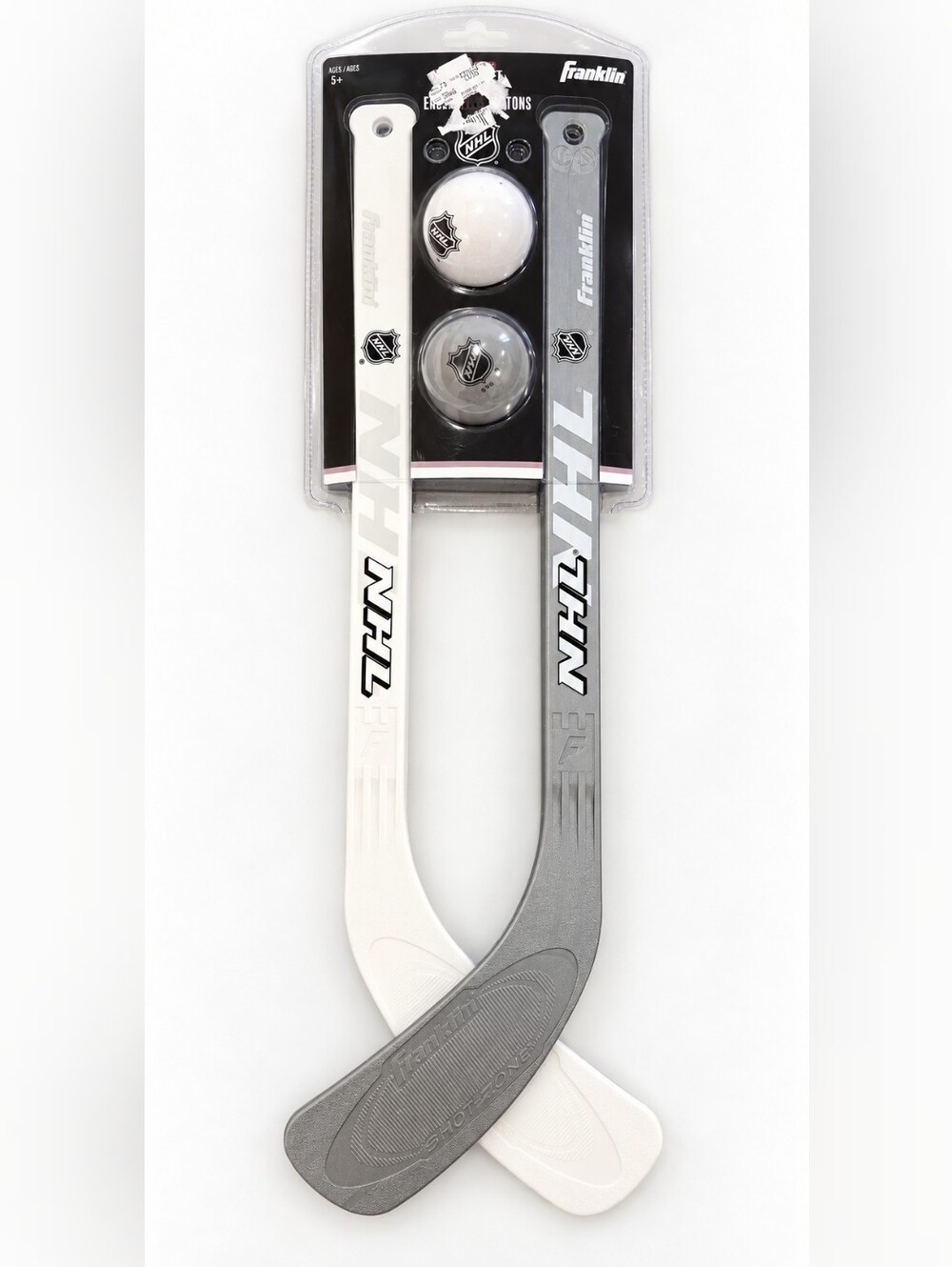 NHL White and Gray Mini Hockey Stick & Puck Set